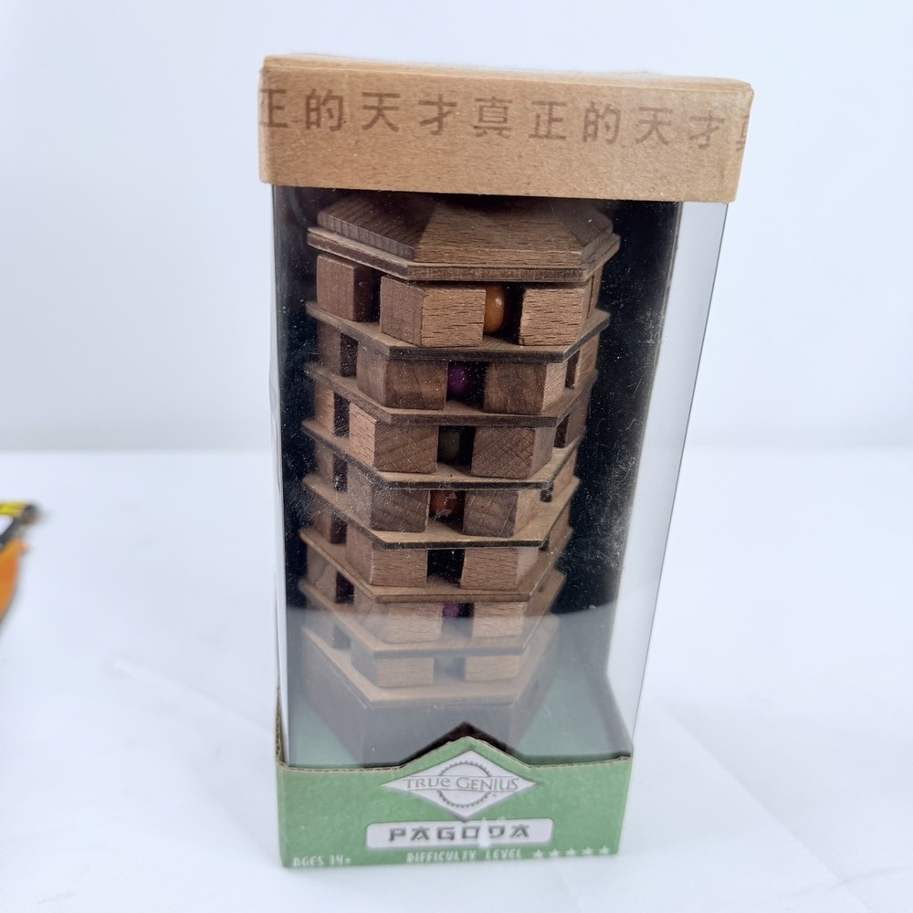 True Genius: Pagoda Wooden Brainteaser Puzzle